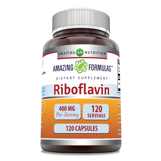 Amazing Formulas Riboflavin 400mg – 120 Capsules | Non-GMO, Gluten Free, Made in USA