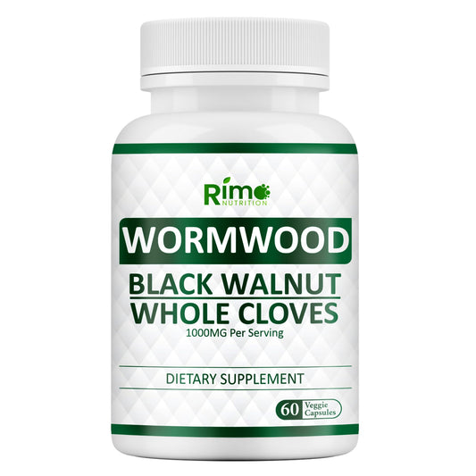 Rimo Nutrition Wormwood, Black Walnut & Clove Capsules - 60 Capsules Non-GMO