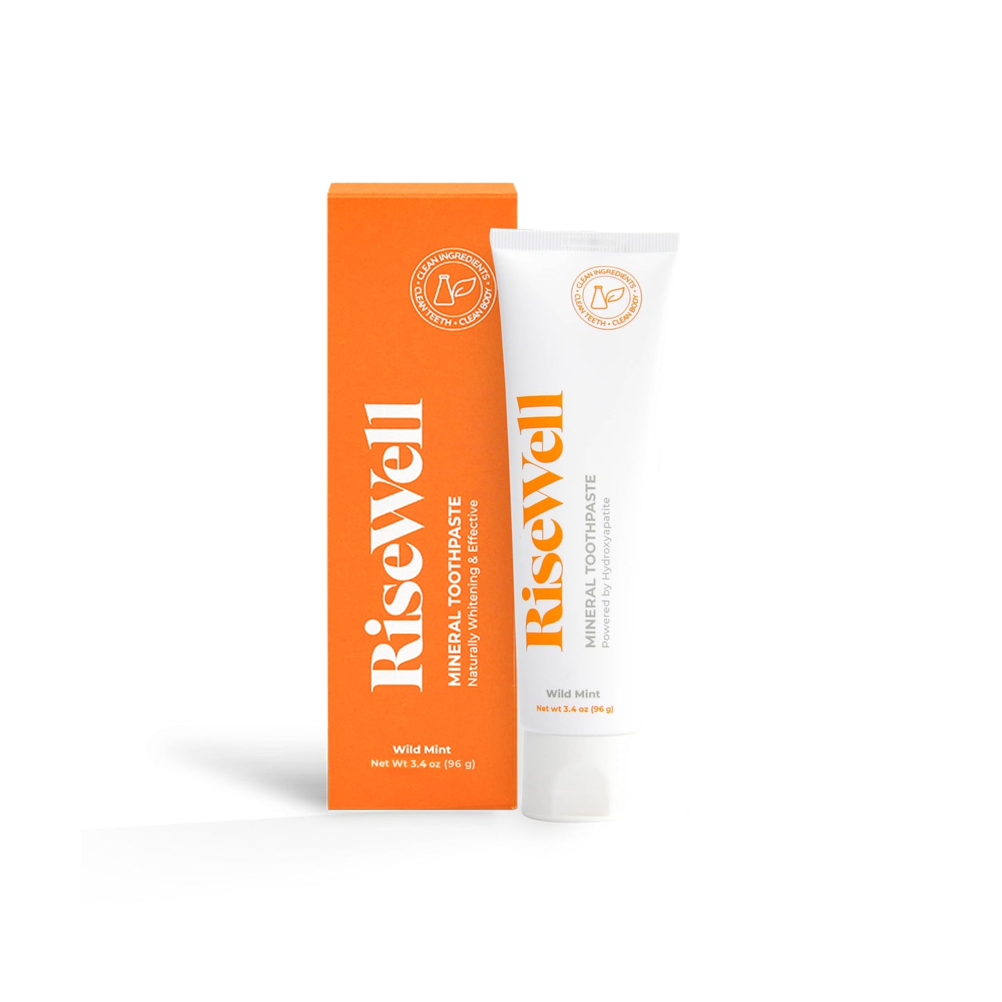 RiseWell Mineral Toothpaste with Hydroxyapatite - No Fluoride, SLS-Free, Made in USA | 3.4 oz