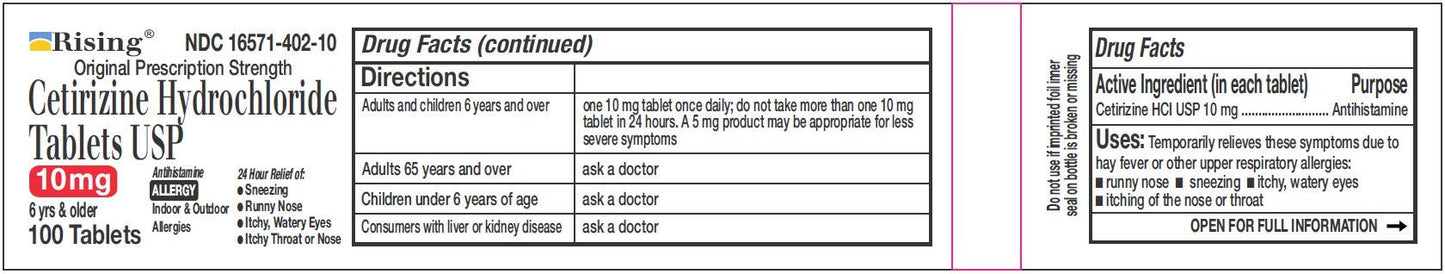 Rising Pharma Cetirizine HCL 10 mg Tablets – 100 Count | All-Day Allergy Relief