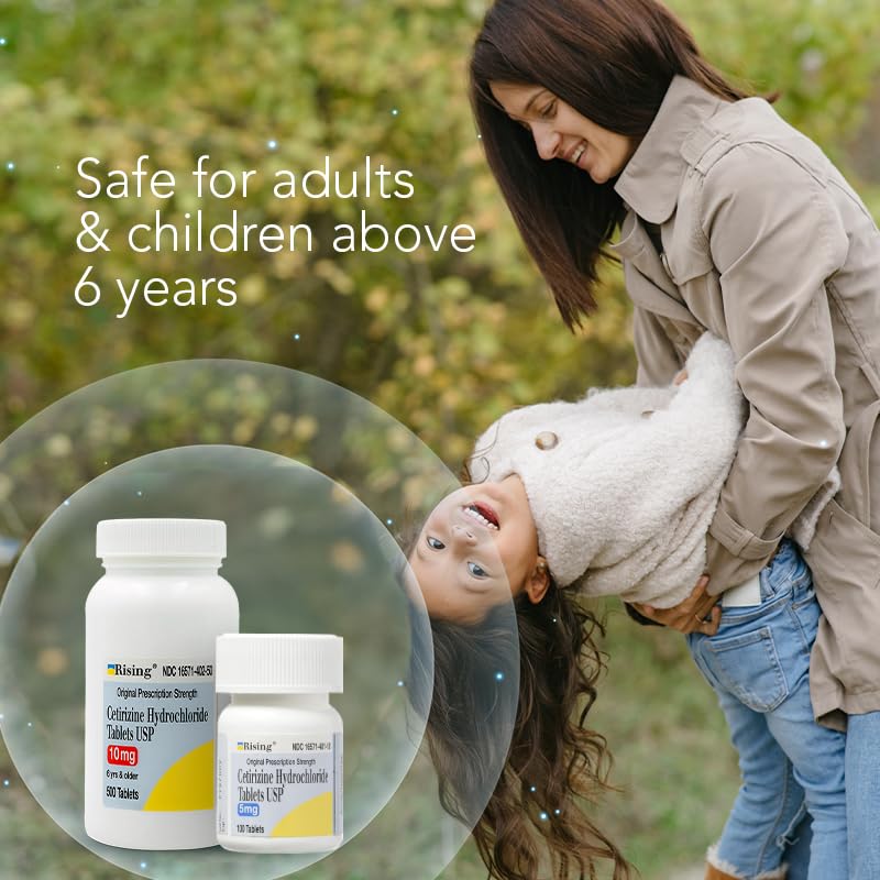 Rising Pharma Cetirizine HCL 10 mg – Antihistamine for Seasonal Allergies | 500 Tablets