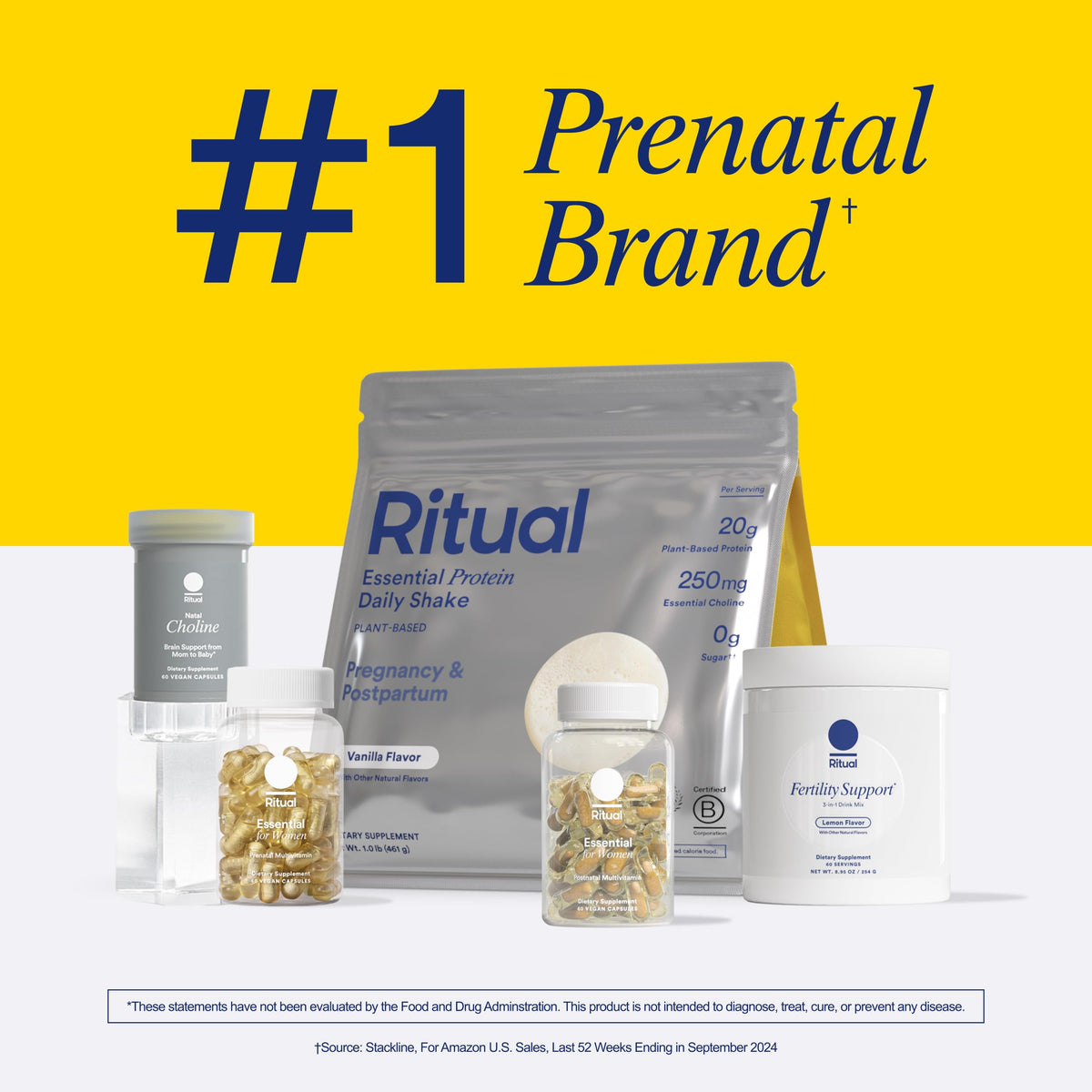 Ritual Essential for Women Prenatal Multivitamin – Vegan, Non-GMO, Citrus, 30 Days