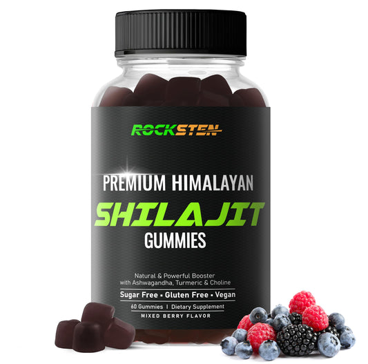 RockSten Premium Himalayan Shilajit Gummies - 1500mg with Ashwagandha & Turmeric | Vegan, Gluten-Free
