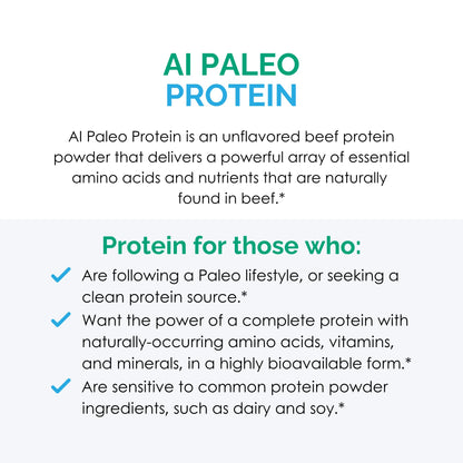 Rootcology AI Paleo Protein by Dr. Izabella Wentz | Unflavored Beef Protein Powder, 26 g per Serving