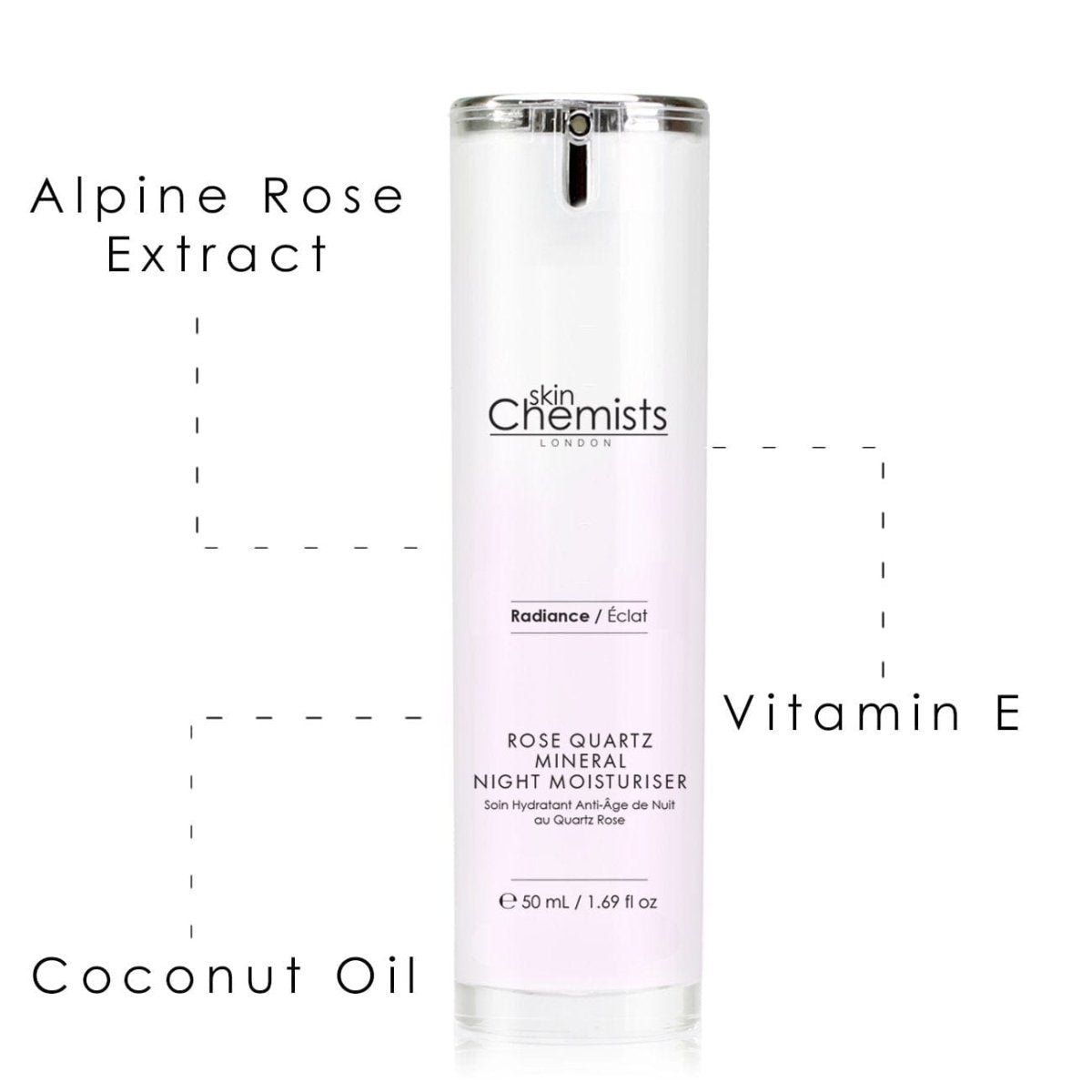 مرطب ليلي معدني برائحة الكوارتز الوردي 50 مل