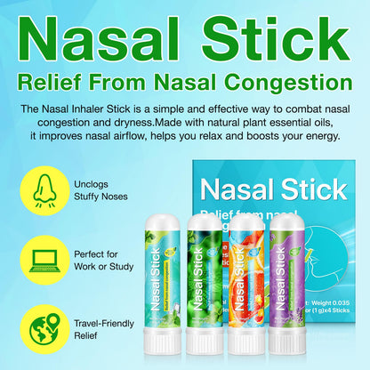 Ruduwu 8 Pack Nasal Stick | Natural Inhaler for Quick Refresh & Focus