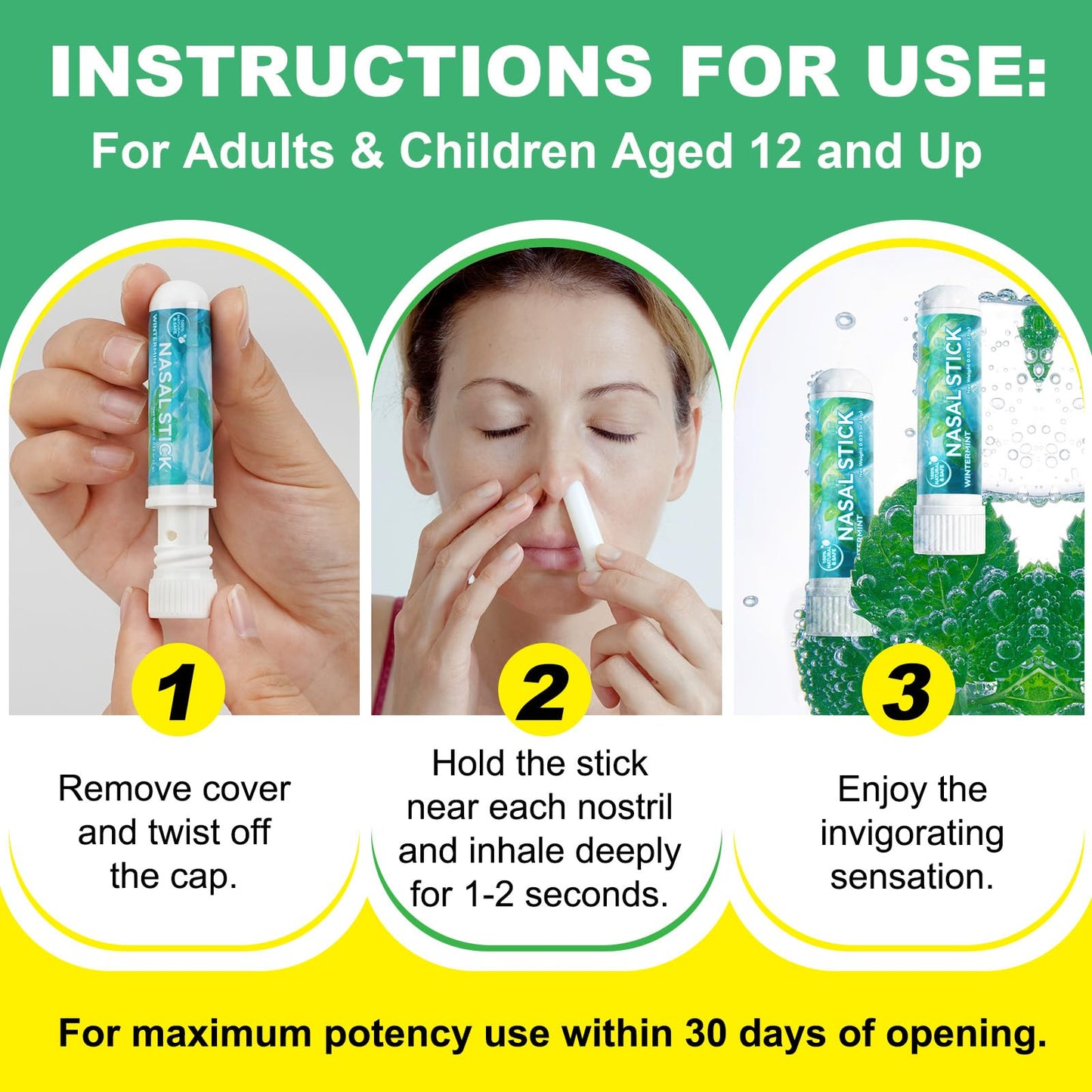 Ruduwu Nasal Stick 4 Pack – Natural Nose Inhaler for Quick Refresh, Energy Boost & Relaxation