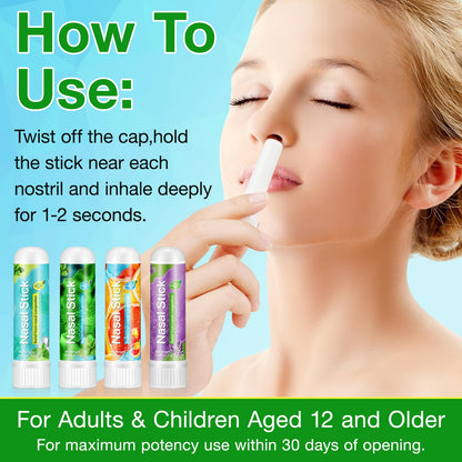 Ruduwu 4 Pack Nasal Stick | Natural Inhaler for Quick Refresh & Relaxation