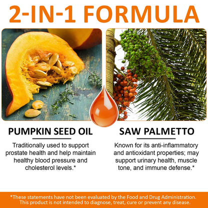 Ruduwu 300Pcs Pumpkin Seed Oil Capsules — 2-in-1 Saw Palmetto for Hair & Skin (Cold-Pressed, Non-GMO, Gluten Free)