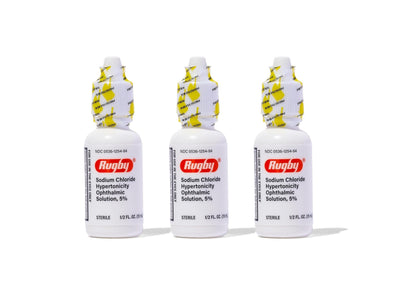 Rugby Laboratories Sodium Chloride 5% Hypertonic Ophthalmic Eye Solution - Alcohol-Free 0.5 fl oz (3-Pack)