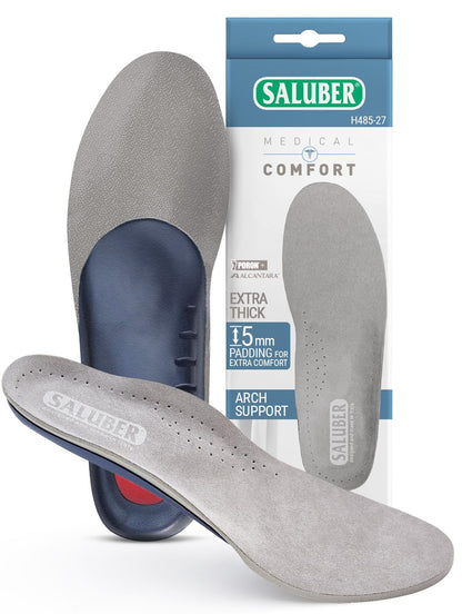 Saluber Orthotic Inserts – Extra Cushioned 5mm Arch Support Insoles for Plantar Fasciitis | Men & Women