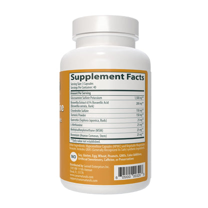 Sanar Naturals Glucosamine Chondroitin MSM Turmeric – Joint Support (120 Caps) – Non-GMO, Gluten Free