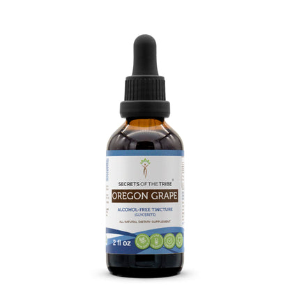 Secrets of the Tribe: Oregon Grape Alcohol-Free Liquid Extract – Responsibly Farmed Mahonia Aquifolium Dried Root 2 oz