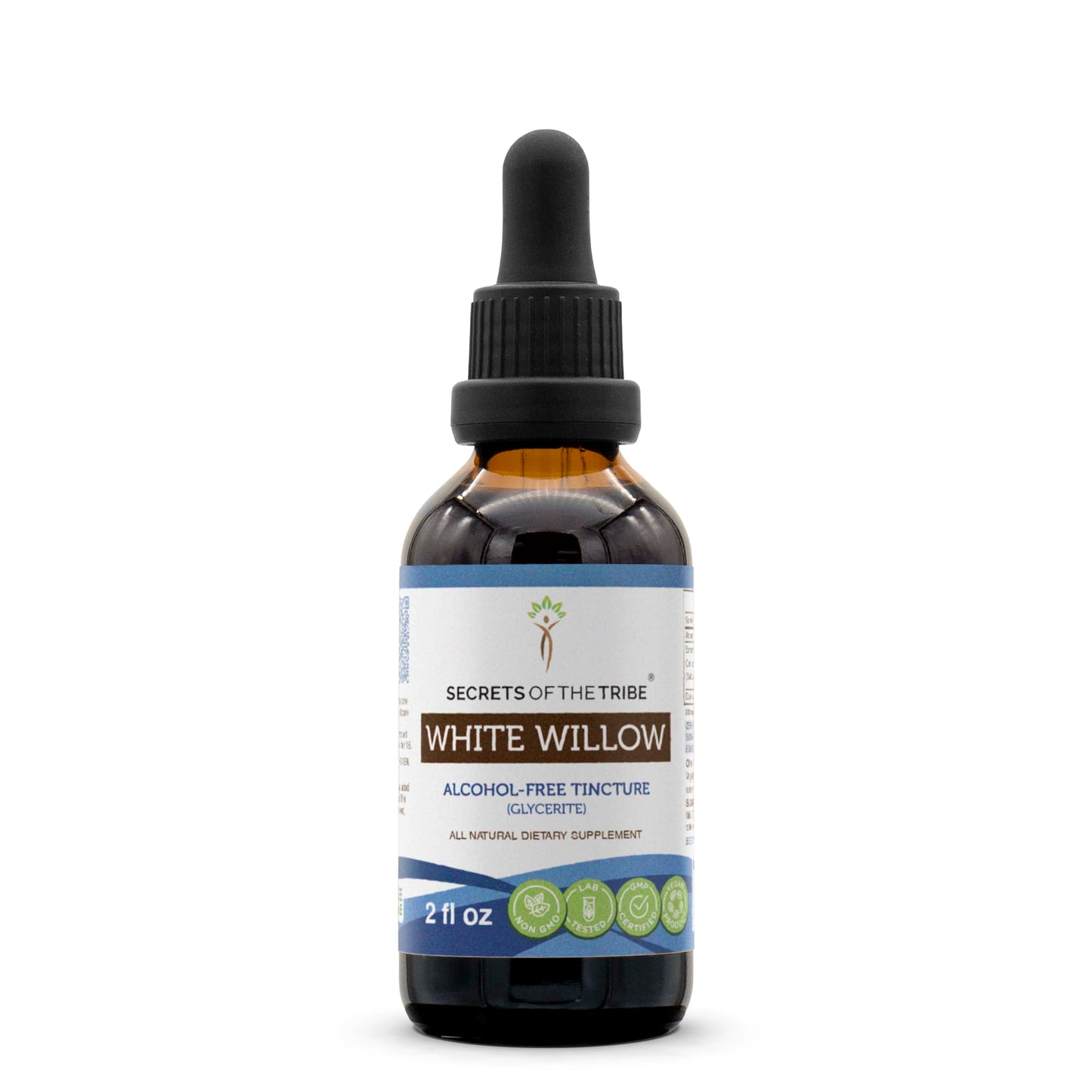 Secrets of the Tribe White Willow Tincture Alcohol-Free Extract - White Willow (Salix Alba) Dried Bark 2 oz