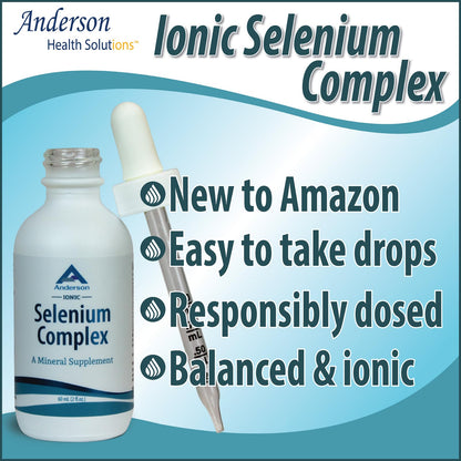 Anderson Ionic Selenium Complex – Liquid Selenium Drops for Thyroid & Immune Support | 2 fl oz, 40 Servings