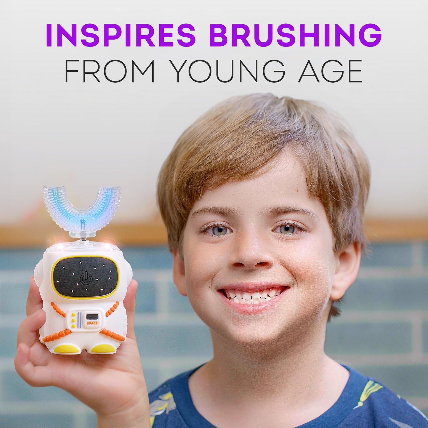 Sensory 360 U-Shaped Kids Toothbrush – Astronaut Design, 5 Modes, Memory Function