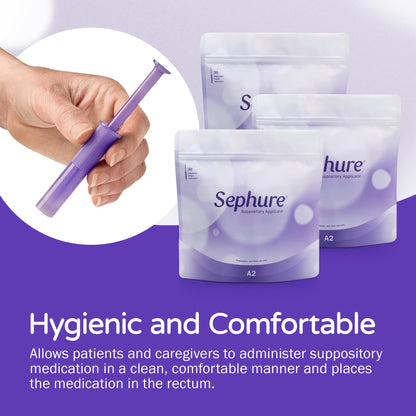 Sephure Easy-to-Use Suppository Applicator for Women and Men – Disposable, 3-Pack, 30-Count, Size A2