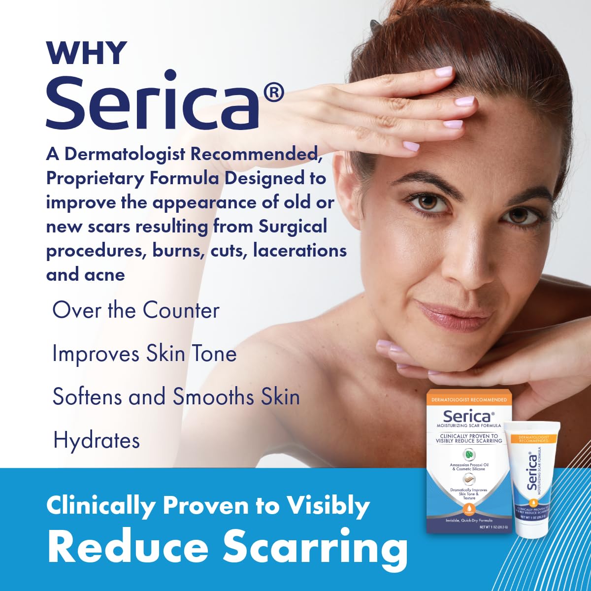 Serica Scar Gel (1oz) - Advanced Silicone Scar Care for Smoother-Looking Skin