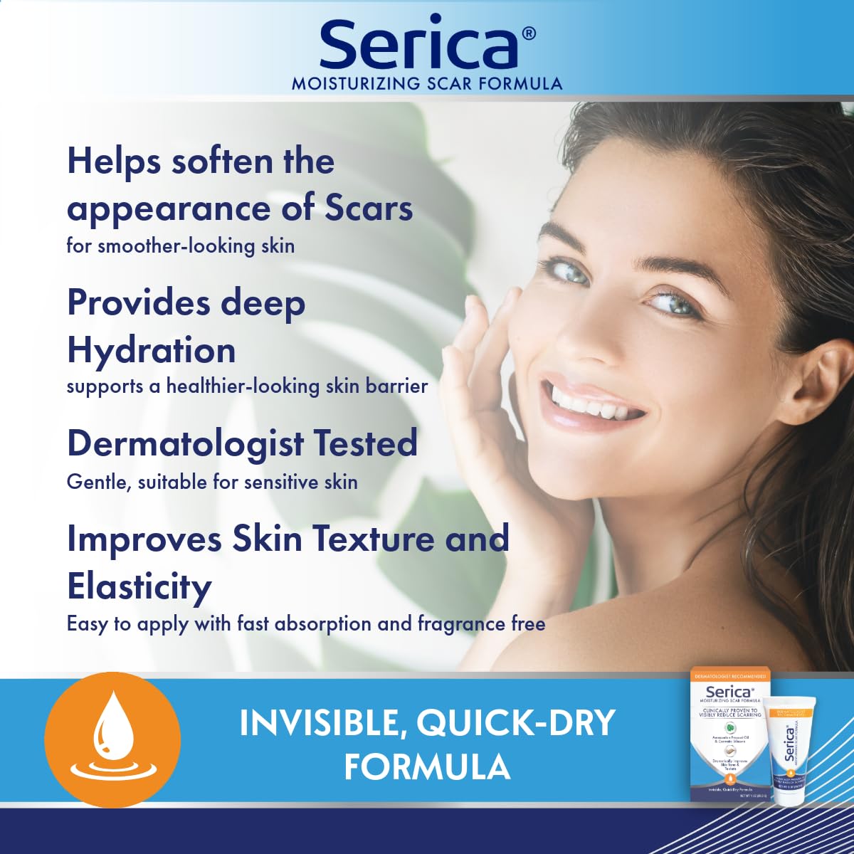 Serica Scar Gel (1oz) - Advanced Silicone Scar Care for Smoother-Looking Skin