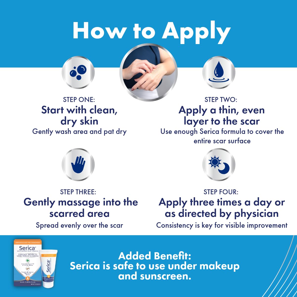 Serica Scar Gel (1oz) - Advanced Silicone Scar Care for Smoother-Looking Skin
