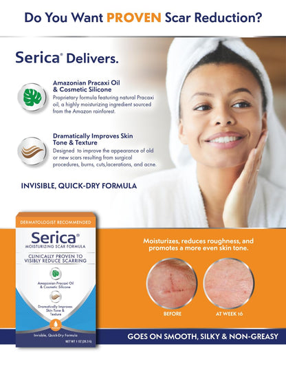 Serica Scar Gel (1oz) - Advanced Silicone Scar Care for Smoother-Looking Skin