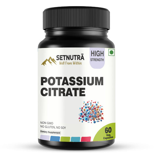 SETNUTRA Well From Within Potassium Citrate 800mg - Electrolyte Balance & Muscle Support | 60 Vegan Capsules
