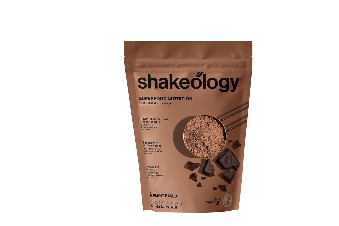 Shakeology 0g Added Sugar Plant-Based Protein Powder with Vitamins & Minerals – Gluten-Free Chocolate Shake, 30 Servings