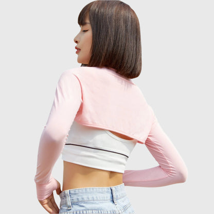 أكمام واقية من الشمس بدرجة حماية 50+ على الكتف