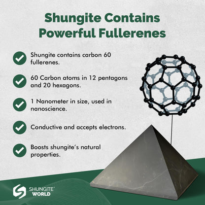 Shungite World Authentic Shungite Pyramid 150 mm – Chakra Energy & Grounding