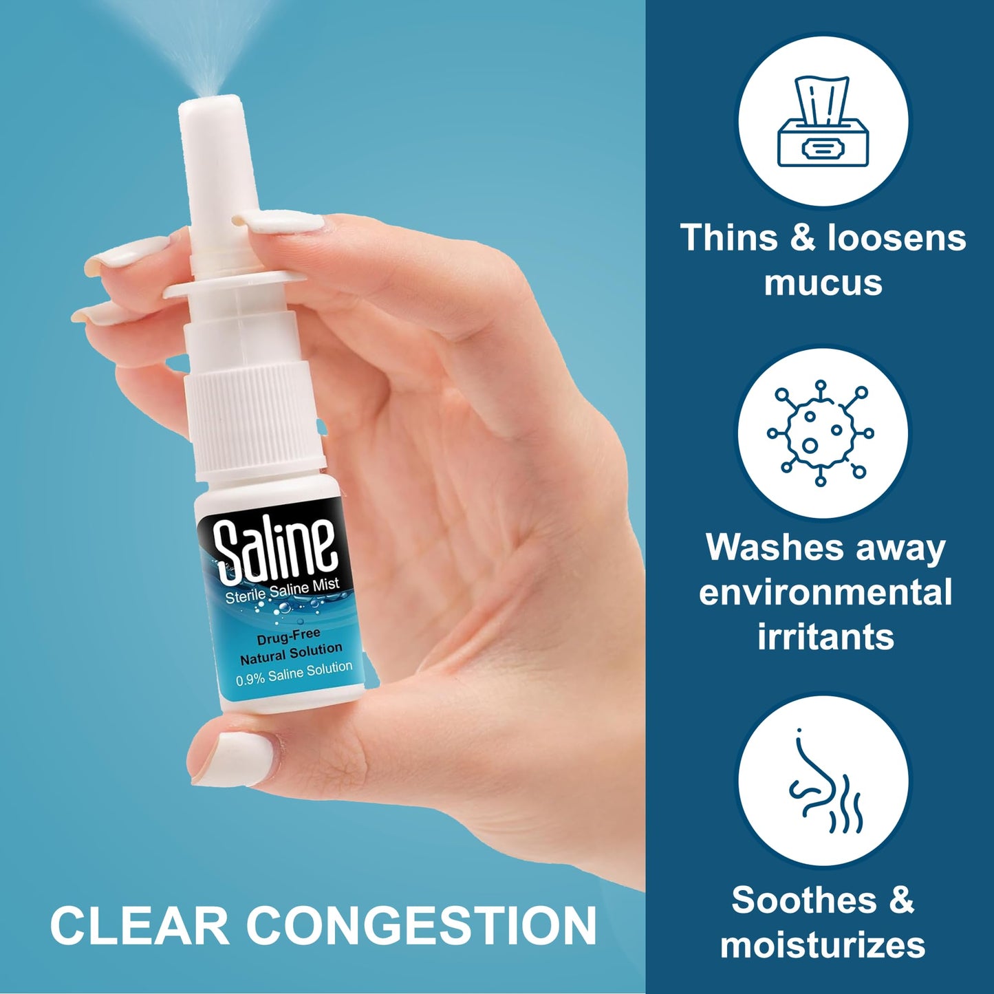 Shusher Care Saline Spray for Nose – 0.9% Isotonic Nasal Mist, Safe for Newborns to Adults | 30 ml