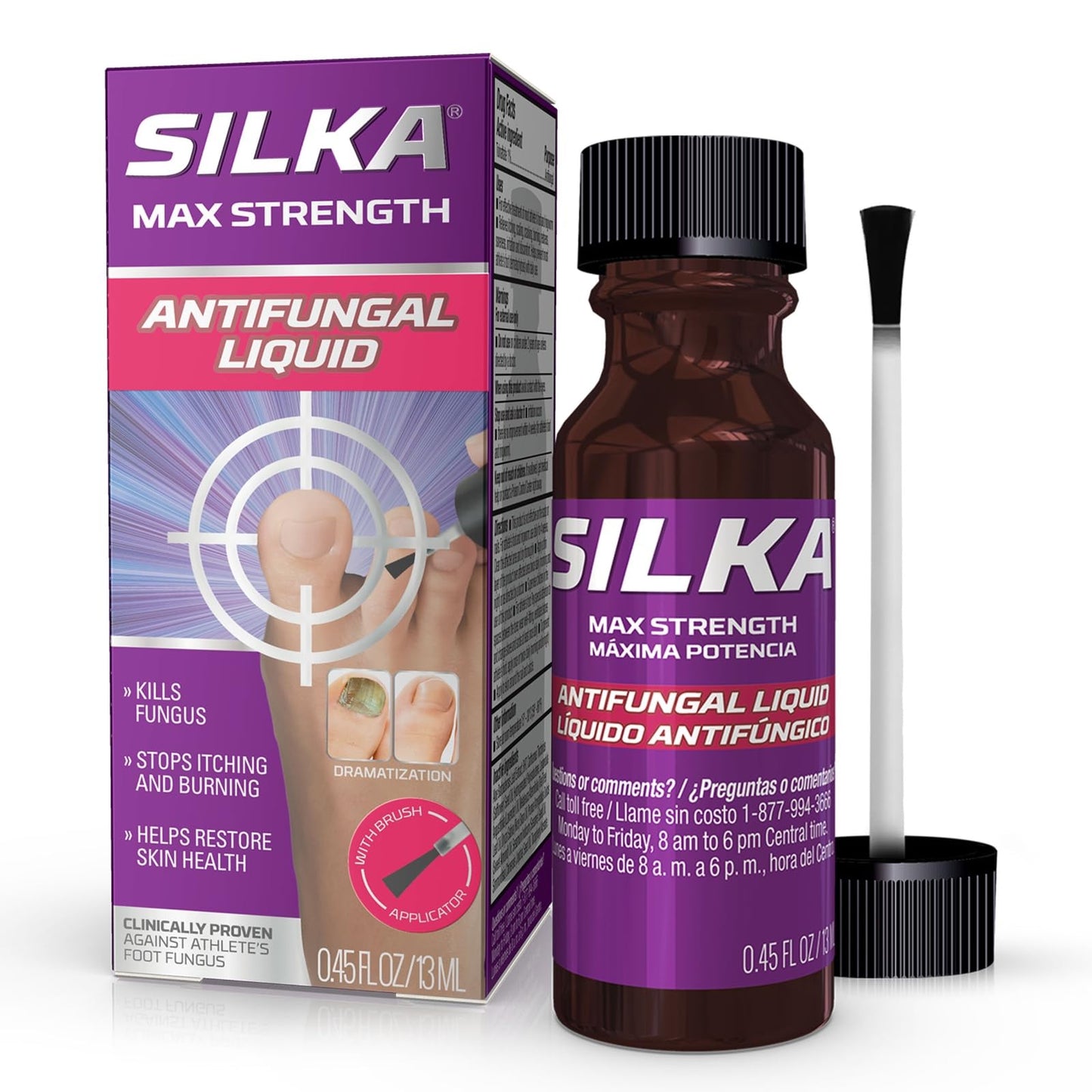 SILKA Max Strength Antifungal Liquid with Brush | Tolnaftate 1% - 0.45 fl oz