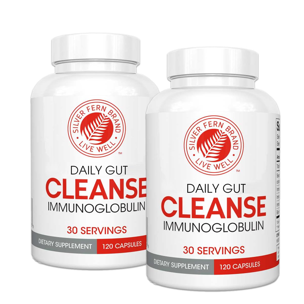 Silver Fern Cleanse – Daily Gut Support with IgG, IgA & IgM | 2 Bottles, 60 Day Supply