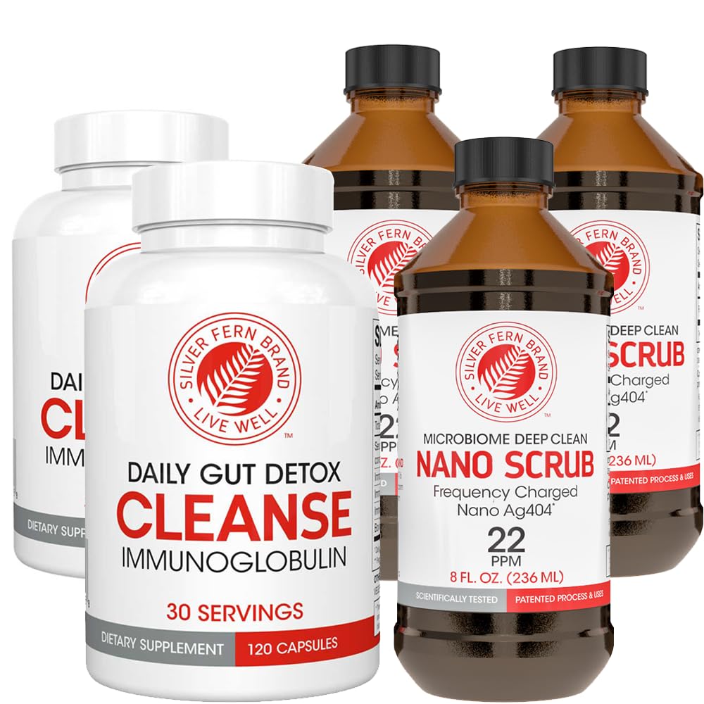 Silver Fern Brand Ultimate Clean-Up Kit – Cleanse Capsules & Nano Scrub Liquid, 30 Day Supply