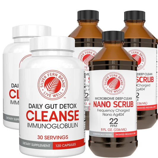 Silver Fern Brand Ultimate Clean-Up Kit – Cleanse Capsules & Nano Scrub Liquid, 30 Day Supply