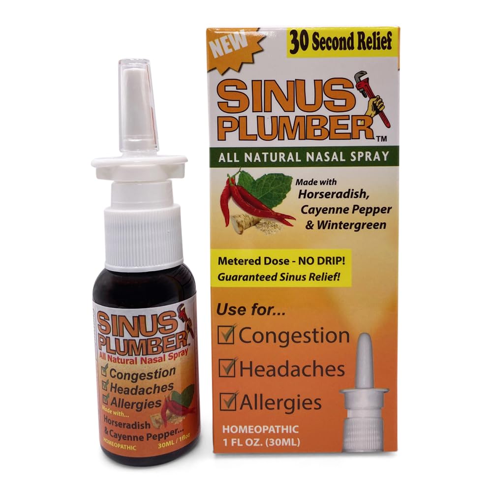 Sinus Plumber Pepper Nasal Spray – All-Natural Allergy & Sinus Relief, 1 fl oz