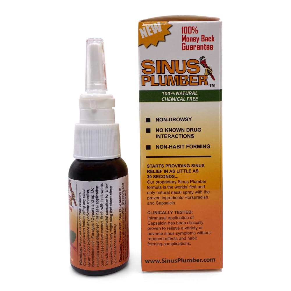 Sinus Plumber Pepper Nasal Spray – All-Natural Allergy & Sinus Relief, 1 fl oz