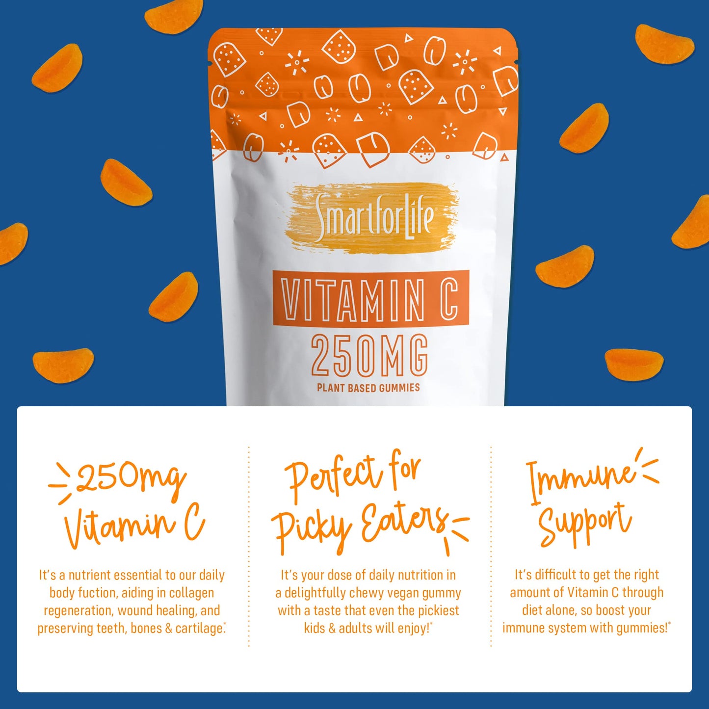 Smart for Life Vitamin C Gummies - Vegan Plant-Based Immune Support (60 Count)