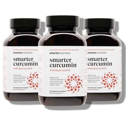 SMARTERNUTRITION Curcumin Softgels – Vegan High Absorption 400 mg with AstraGin, Black Seed Oil & Ginger | 180 Ct