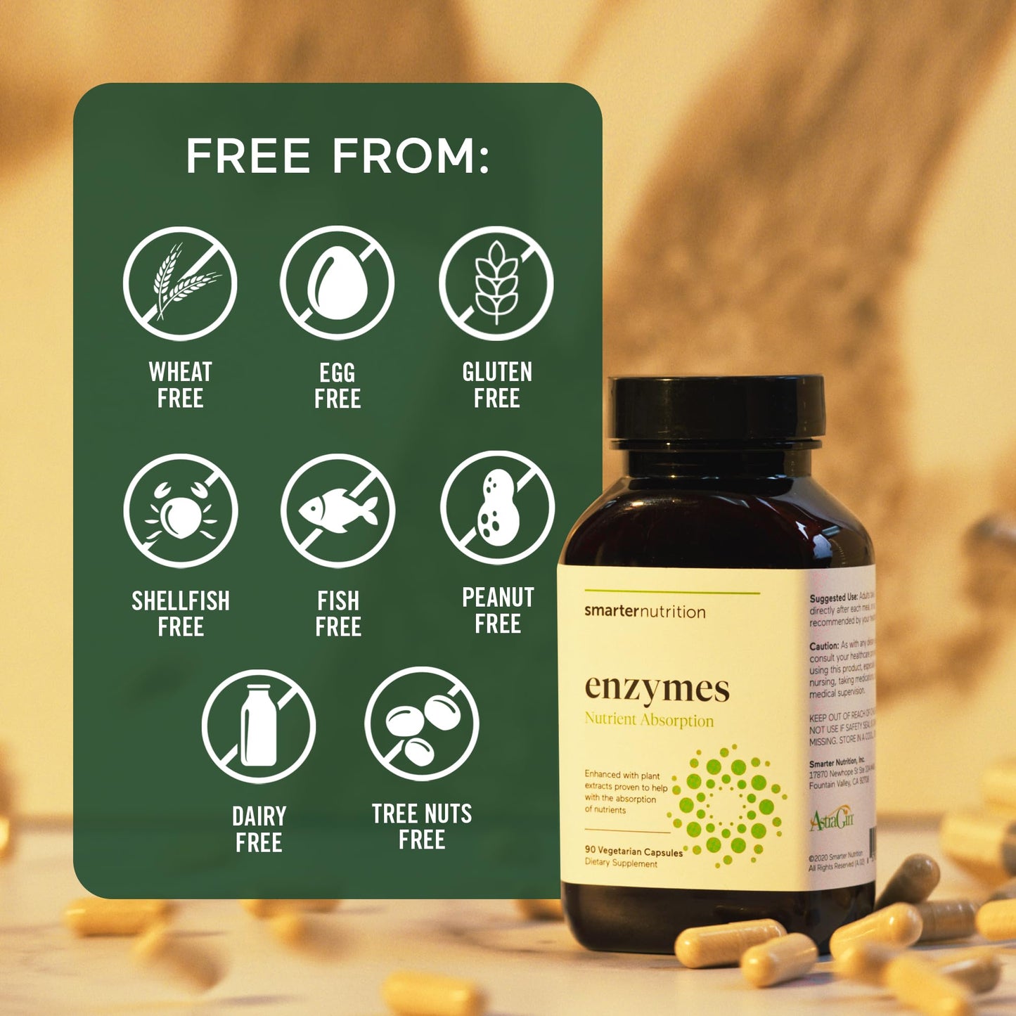 SMARTERNUTRITION Vegan Digestive Enzymes – 16 Enzymes for Digestive Comfort (540 Count)