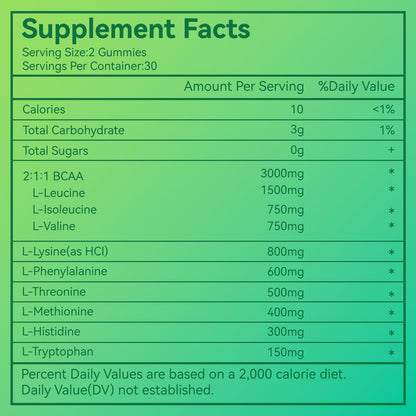 SmideHeal EAA Gummies – 5750 mg All 9 EAAs & BCAAs, Apple Flavor, 120 Gummies