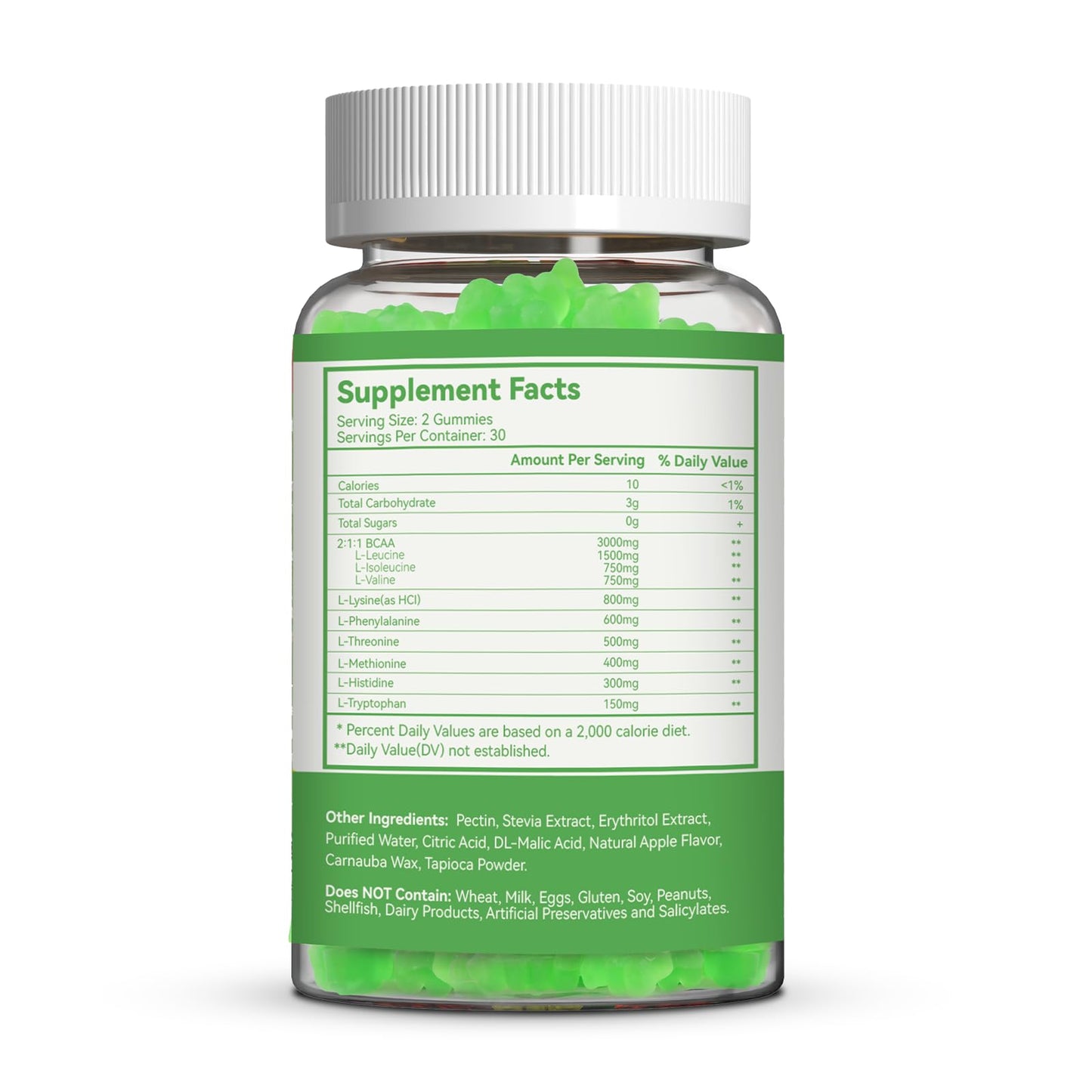 SmideHeal EAA Gummies – 5750 mg All 9 EAAs & BCAAs, Apple Flavor, 120 Gummies