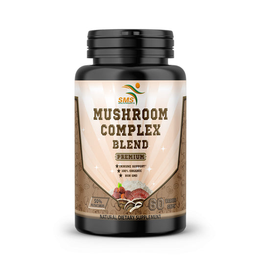 SMSHEALTH Mushroom Capsules - 50% Polysaccharides, 2000mg Daily – Lion's Mane, Reishi, Turkey Tail