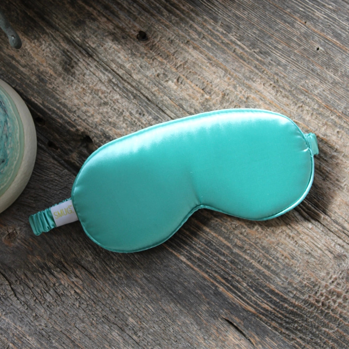 Cloud Padded Satin Sleep Mask - Aqua