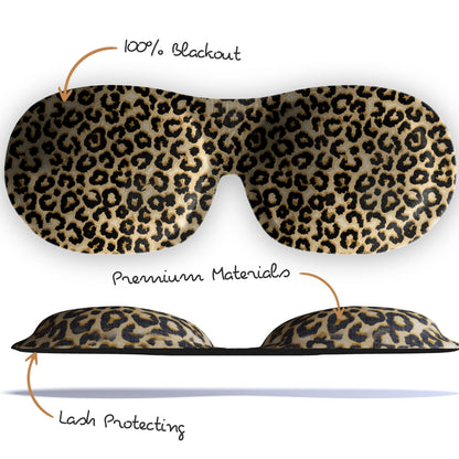 Contoured 3D Blackout Sleep Mask - Leopard Print