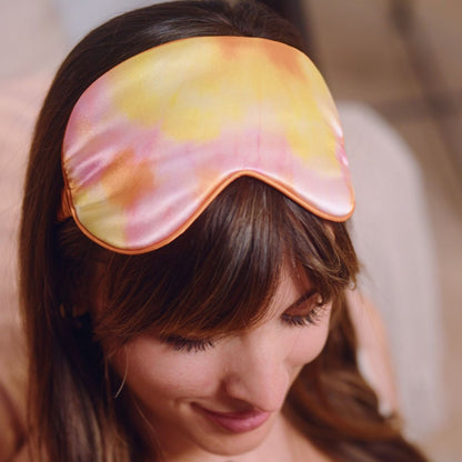 Satin Sleep Mask - Orange Tie Dye