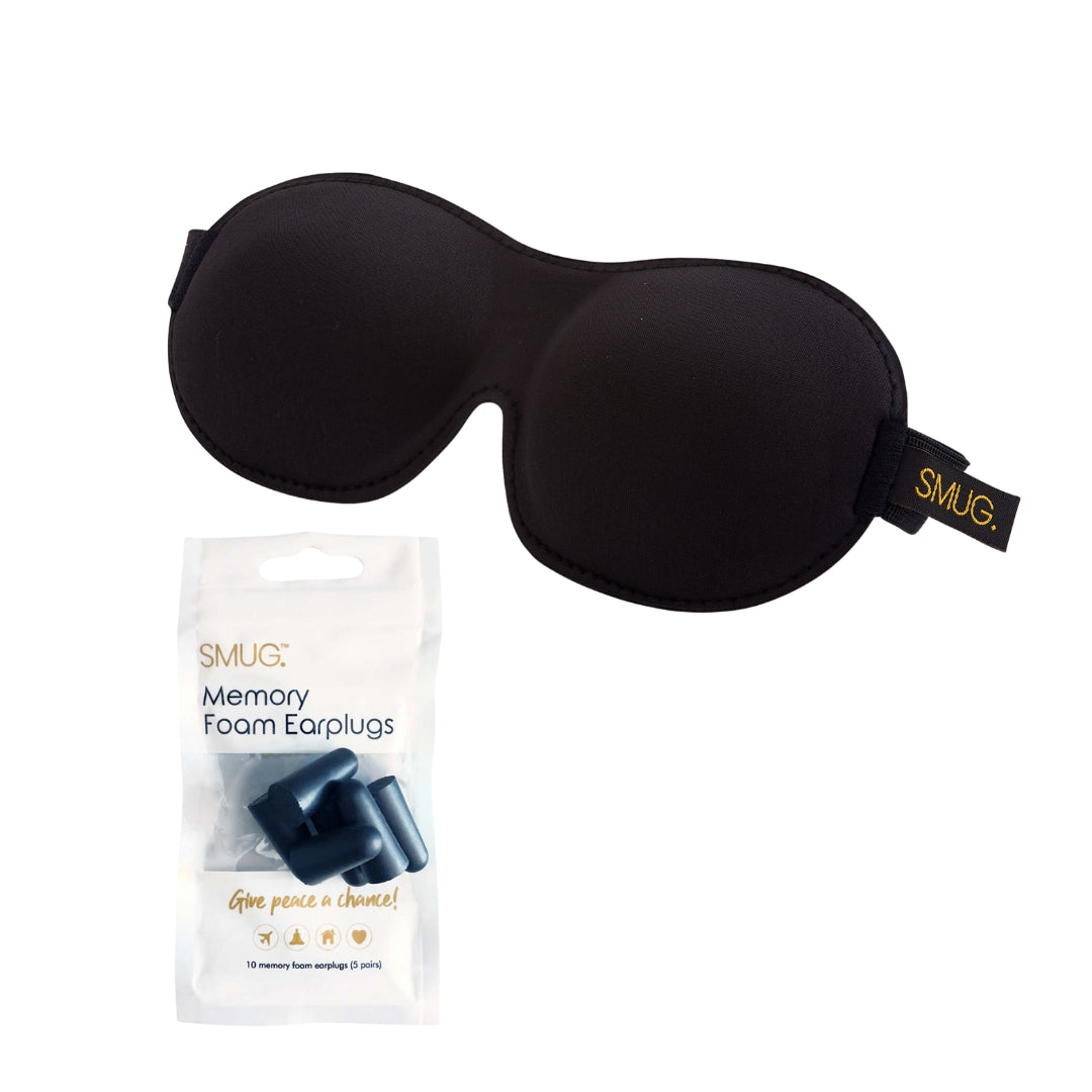 Contoured 3D Blackout Sleep Mask - Black