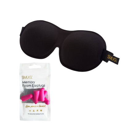 Contoured 3D Blackout Sleep Mask - Black