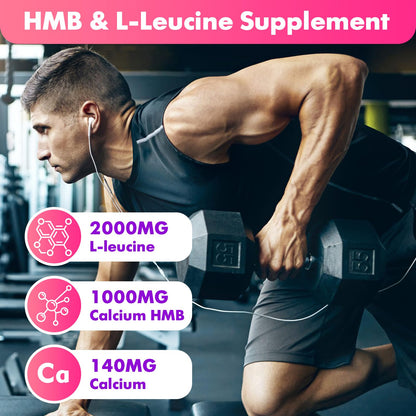 SoftBear HMB & Leucine Gummies – 3000mg HMB + Leucine for Muscle Growth & Recovery, Vegan, Gluten-Free, Non-GMO, Strawberry, 60 Count