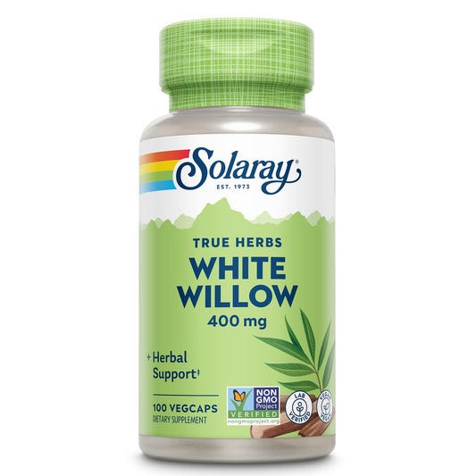 SOLARAY White Willow 400mg - White Willow Bark Capsules | Wellness Support | Non-GMO, Gluten Free, Vegan