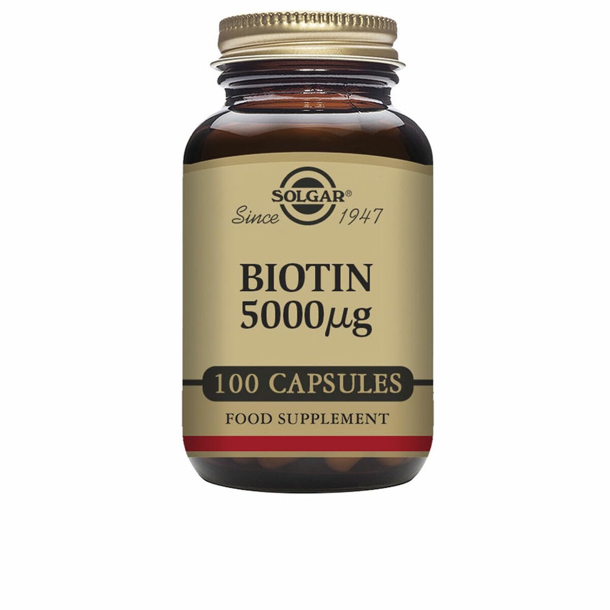 Solgar Biotin 5000 mcg 50 Veg Capsules - Pack of 2 | Skin, Nails & Hair